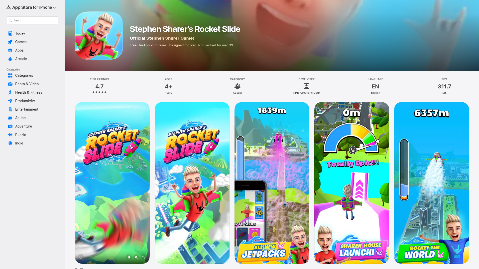 Stephen Sharer Rocket Slide